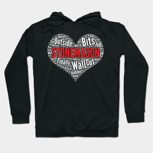 Stonemason Heart Shape Word Cloud Design print Hoodie